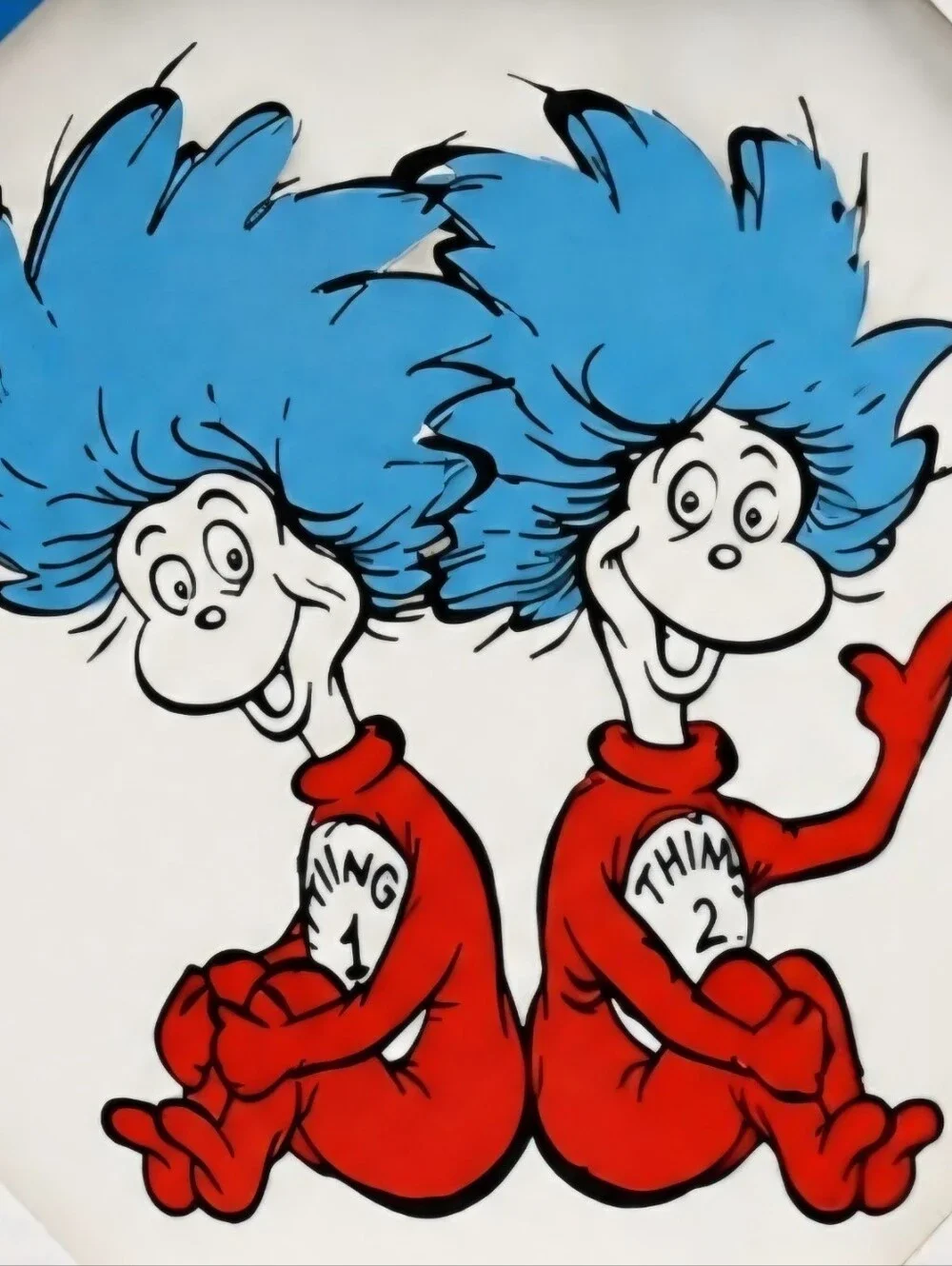 NWT Dr Seuss Glass Framed Wall Art Blue Red Nursery Kids Play Room Sz 12